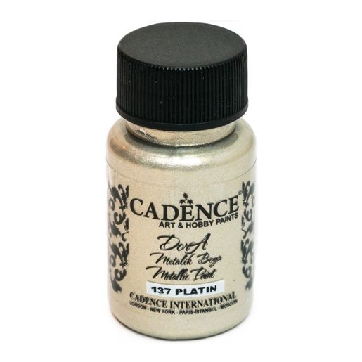 Metalická akrylová barva Cadence Dora Metallic, 50 ml - platinum, platinová