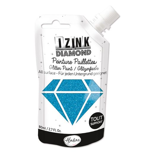 Diamantová barva Aladine Izink Diamond, 80 ml - bleu caraibe, karibská modrá