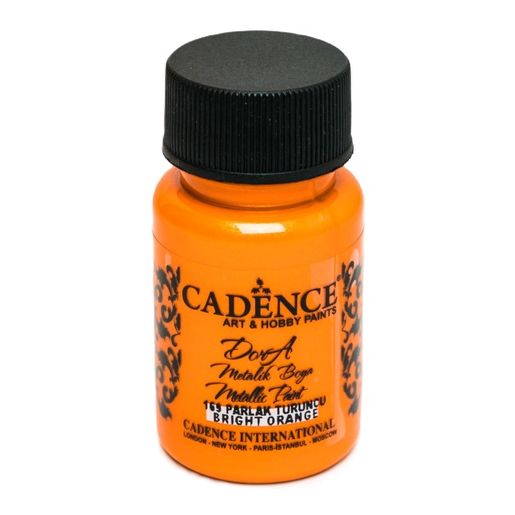 Metalická akrylová barva Cadence Dora Metallic, 50 ml - bright orange, oranžová