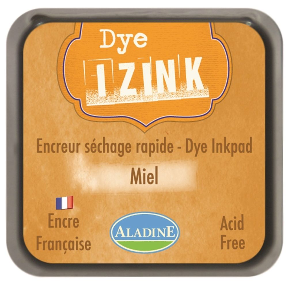 Levně Aladine Razítkovací polštářek Aladine Izink Dye, 8x8 cm - VYBERTE ODSTÍN - Razítkovací polštářek Aladine Izink Dye - miel, žlutý medový