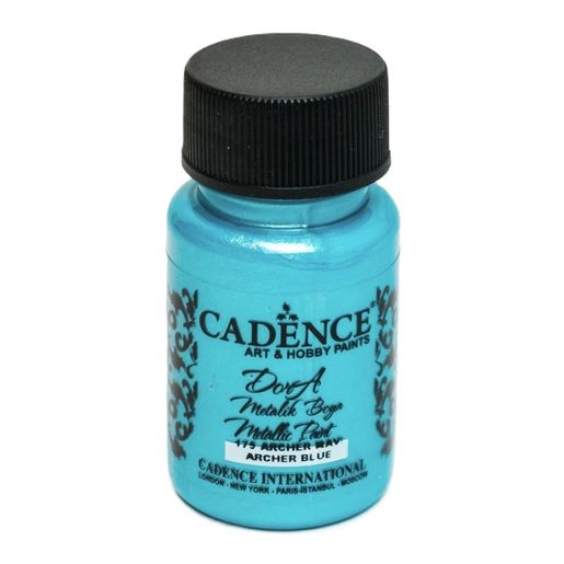 Metalická akrylová barva Cadence Dora Metallic, 50 ml - archer blue, modrá archer